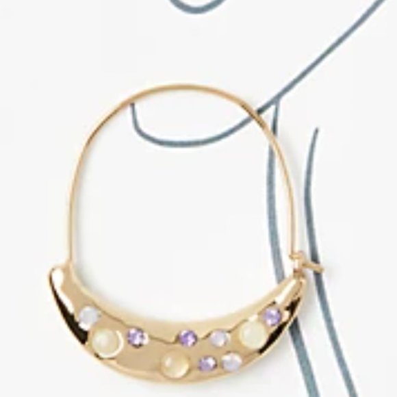 stone Crescent Earrings, NWT - Picture 2 of 3